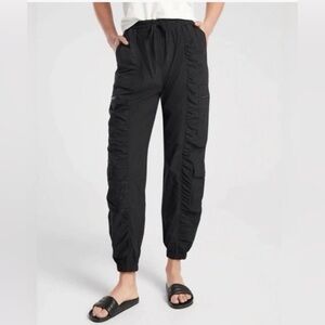 NWT Athleta Parachute Cargo Pant 10P Black Petite